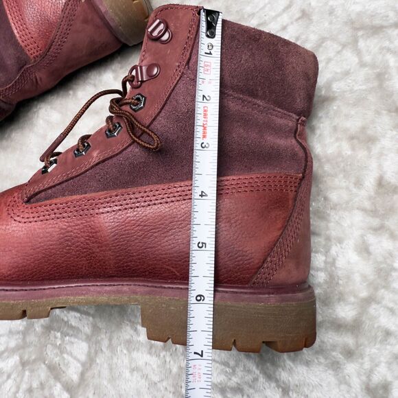 Timberland Premium Dark Red Burgundy Nubuck Waterproof Classic Boots Womens 9 - Picture 14 of 16